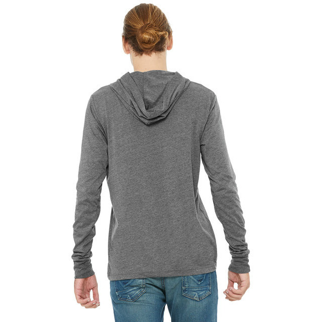 Unisex Jersey Long-Sleeve Hoodie - HEATHER NAVY - XS(D0102H789R8)