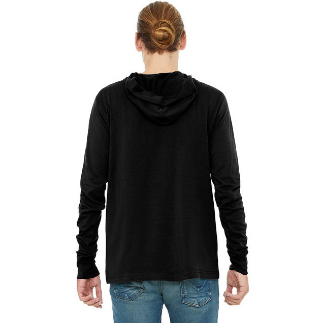 Unisex Jersey Long-Sleeve Hoodie - HEATHER NAVY - XS(D0102H789A2)