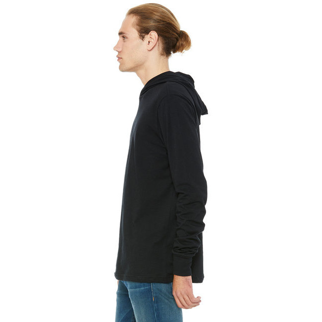 Unisex Jersey Long-Sleeve Hoodie - HEATHER NAVY - XS(D0102H789A2)