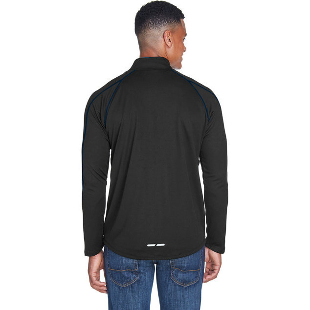 Mens Radar Quarter-Zip Performance Long-Sleeve Top - BLK TRU ROYAL - L(D0102H7ZKQT)