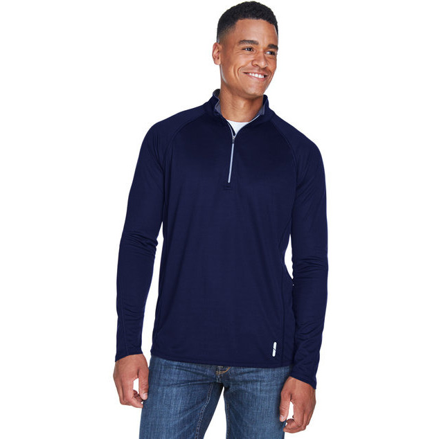 Mens Radar Quarter-Zip Performance Long-Sleeve Top - BLK TRU ROYAL - L(D0102H7ZKL8)