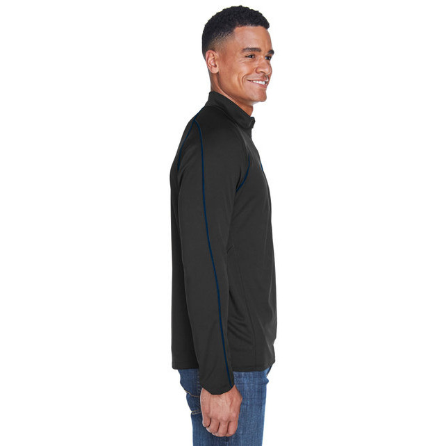 Mens Radar Quarter-Zip Performance Long-Sleeve Top - BLK TRU ROYAL - L(D0102H7K8RX)