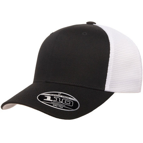 Flexfit 110 Adult Adjustable Mesh cap - BLAcK WHITE - OS(D0102H78BgP)