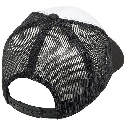 YP classics Adult Adjustable White-Front Panel Trucker cap - BLK WH BLK - OS(D0102H78B9T)