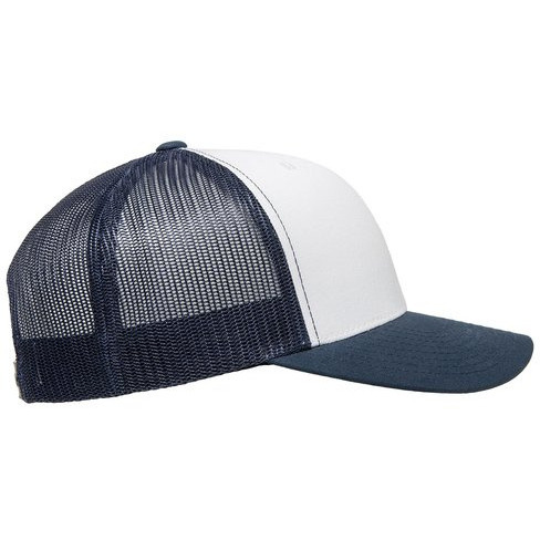 YP classics Adult Adjustable White-Front Panel Trucker cap - BLK WH BLK - OS(D0102H78BIP)