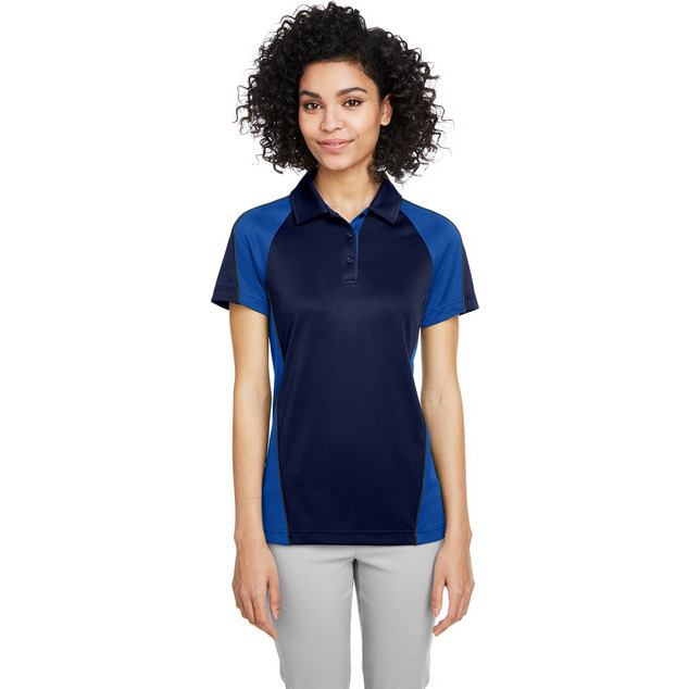 Ladies Advantage Snag Protection Plus IL colorblock Polo - BLK RED D cHRc - XS(D0102H7ZBBP)