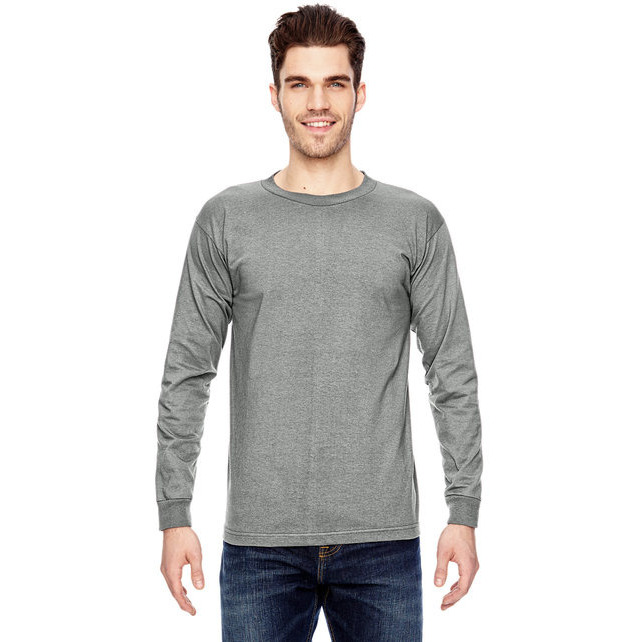 Adult 61 oz 100% cotton Long Sleeve T-Shirt - ASH - S(D0102H7DFUT)