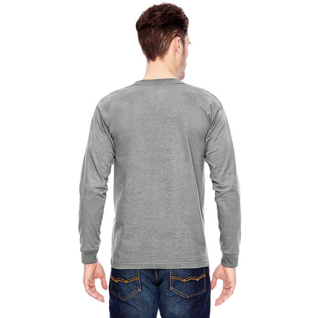 Adult 61 oz 100% cotton Long Sleeve T-Shirt - ASH - S(D0102H7DFUT)