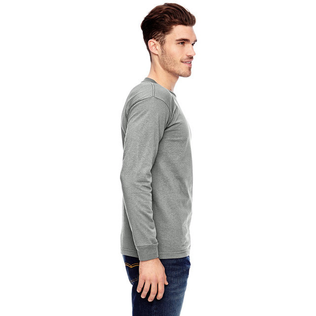 Adult 61 oz 100% cotton Long Sleeve T-Shirt - ASH - S(D0102H7DFUT)