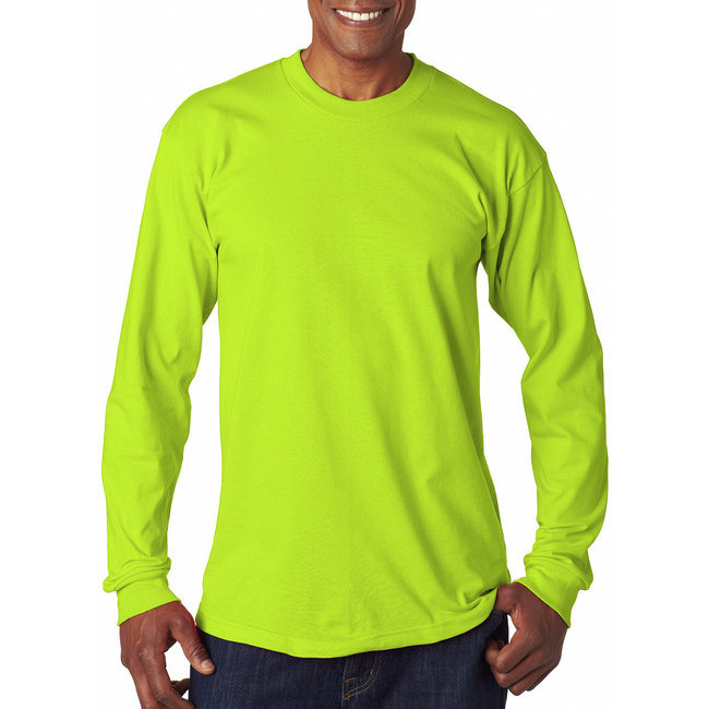 Adult 61 oz 100% cotton Long Sleeve T-Shirt - ASH - S(D0102H7D3X2)