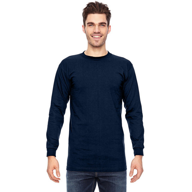 Adult 61 oz 100% cotton Long Sleeve T-Shirt - ASH - S(D0102H7D3HP)