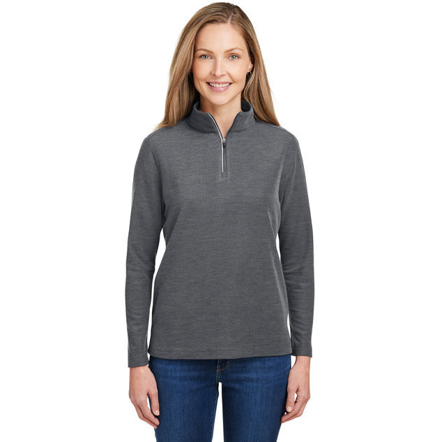 Ladies Fusion chromaSoftPique Quarter-Zip - BLAcK - XS(D0102H7Zc48)