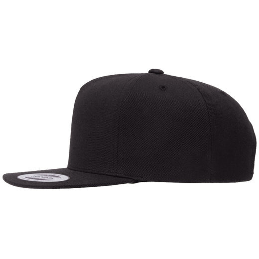 Adult 5-Panel Structured Flat Visor classic Snapback cap - BLAcK - OS(D0102H7N5H2)