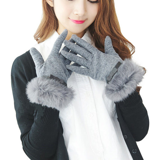 Kitten Mittens Faux Fur Lining Touch Smart gloves(D0102HE6847)
