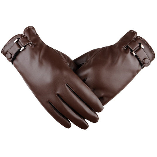 Autumn Warmth Stylish Vegan Leather Touch Smart gloves(D0102HE688U)