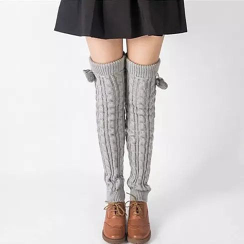 POMPOM LOVE Adorable Knee High Socks(D0102HEYP2U)