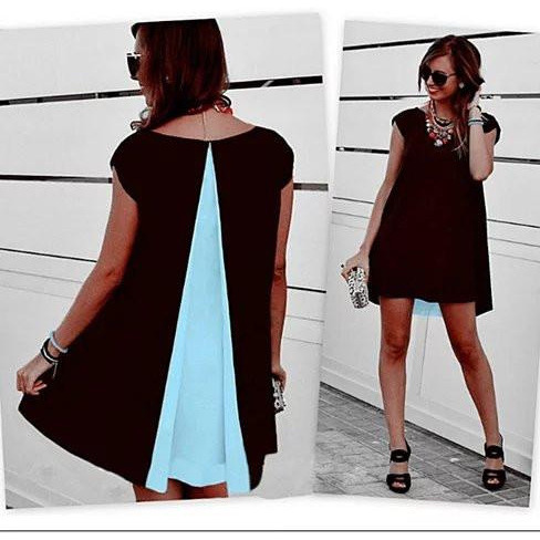 Dream Boat chiffon colorblock Tunic In Plus Sizes From Small To 3 XL(D0102HPIVEg)