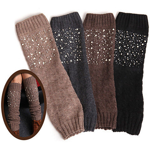 Miss Pearly Legs Leg Warmers With Pearls And crystals(D0102HPIYHY)