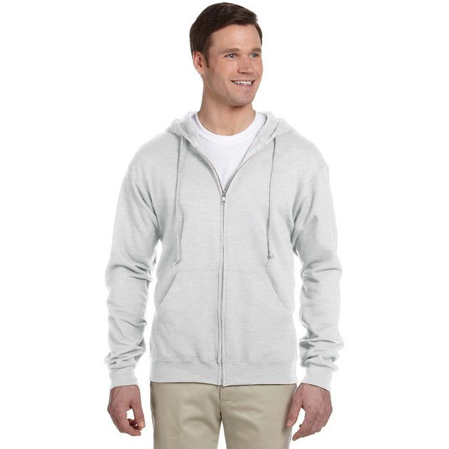 Adult 8 oz NuBlend Fleece Full-Zip Hooded Sweatshirt - ASH - 3XL(D0102HI3DV7)