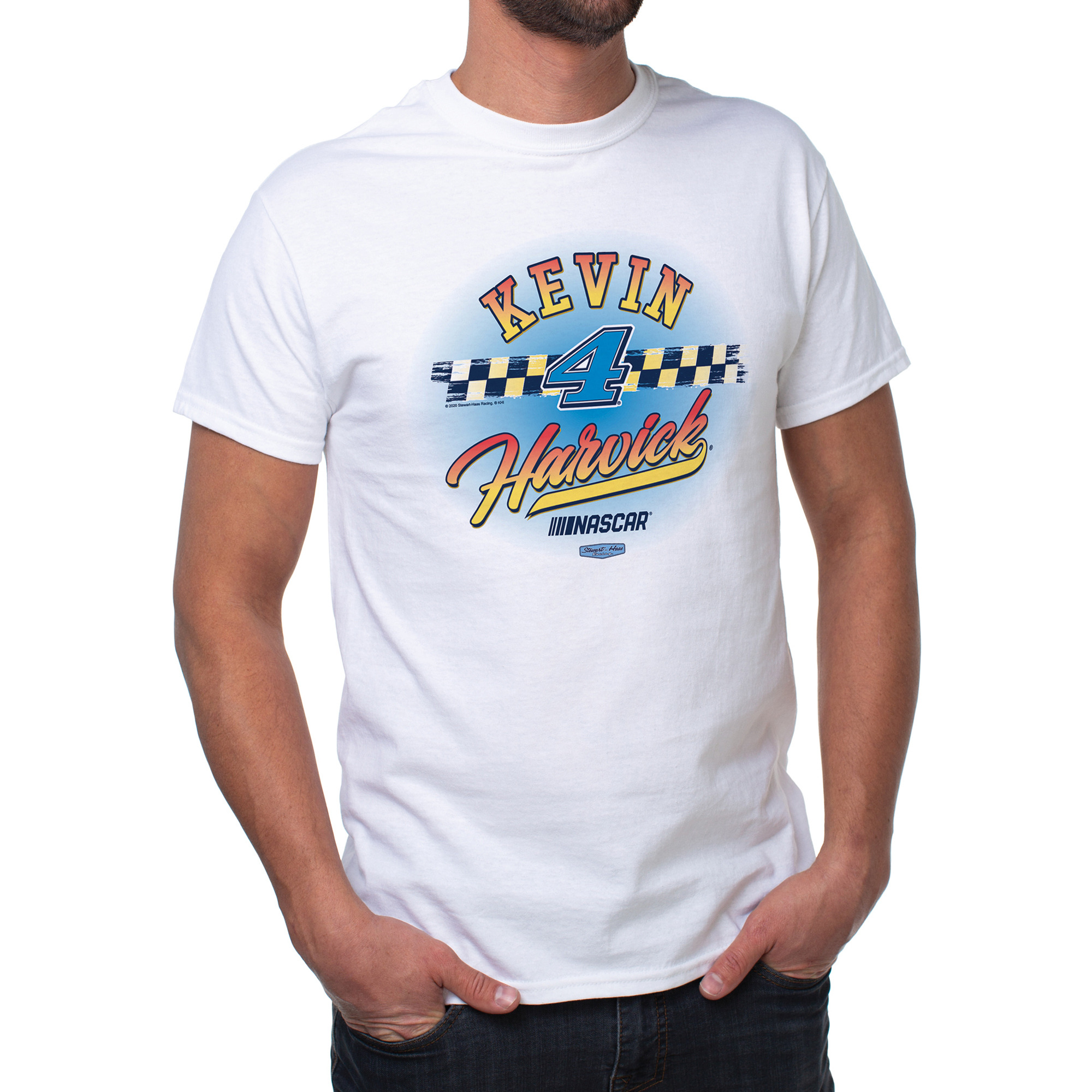 NASCAR Mens Classic Crew Tee - Kevin Harvick - 8 White by DelSol for Men - 1 Pc T-Shirt (L)