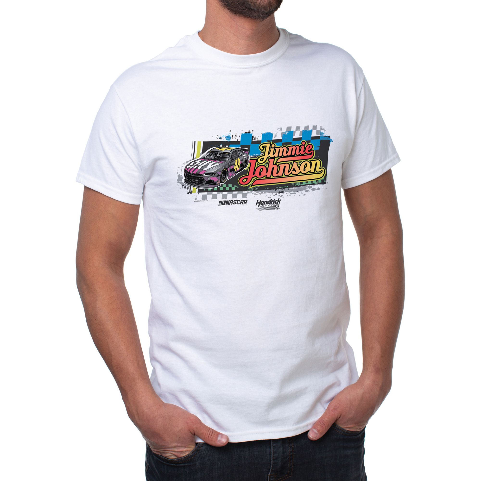 NASCAR Mens Classic Crew Tee - Jimmie Johnson - 6 White by DelSol for Men - 1 Pc T-Shirt (2XL)