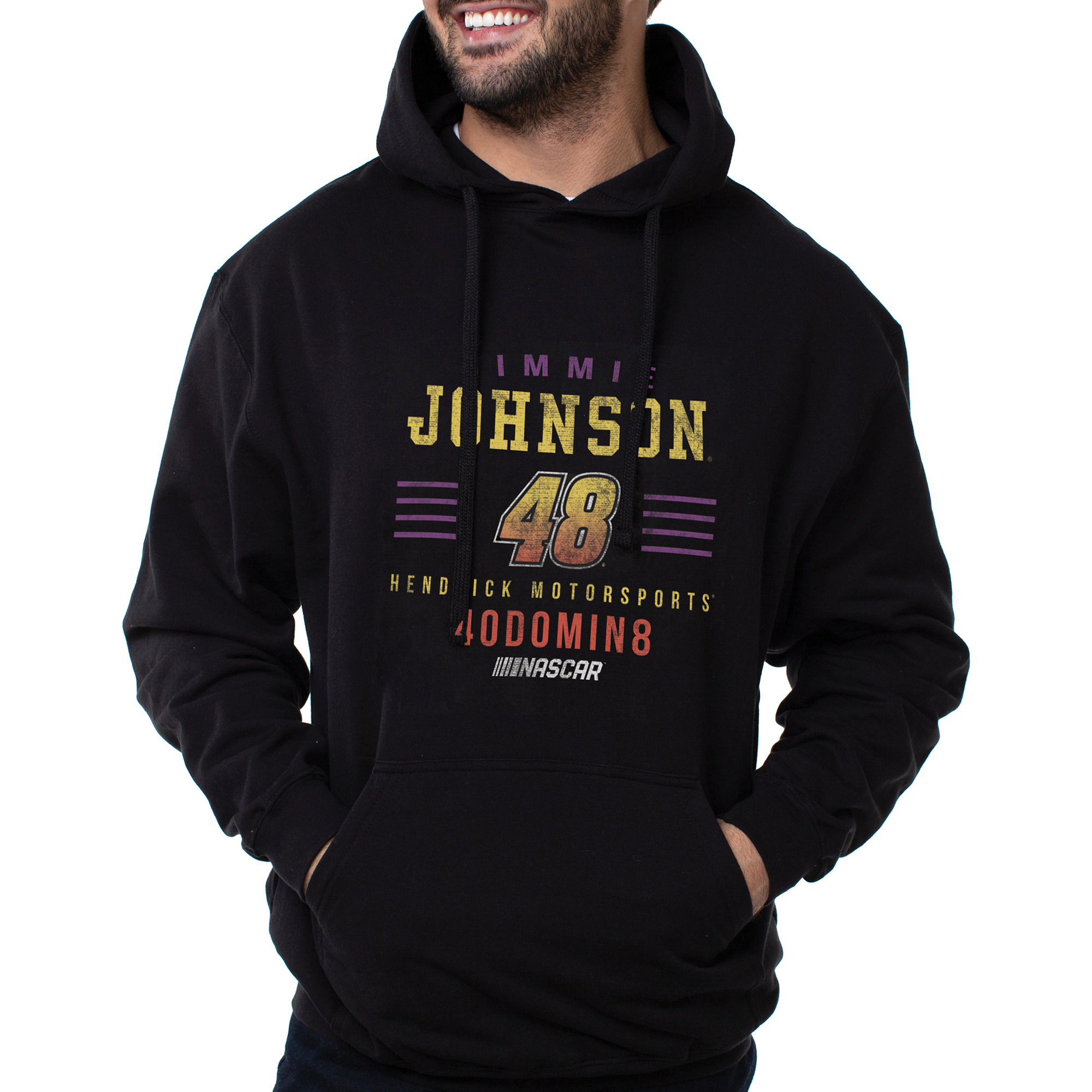 NASCAR Hooded Sweatshirt - Jimmie Johnson - 2 Black by DelSol for Men - 1 Pc T-Shirt (XL)