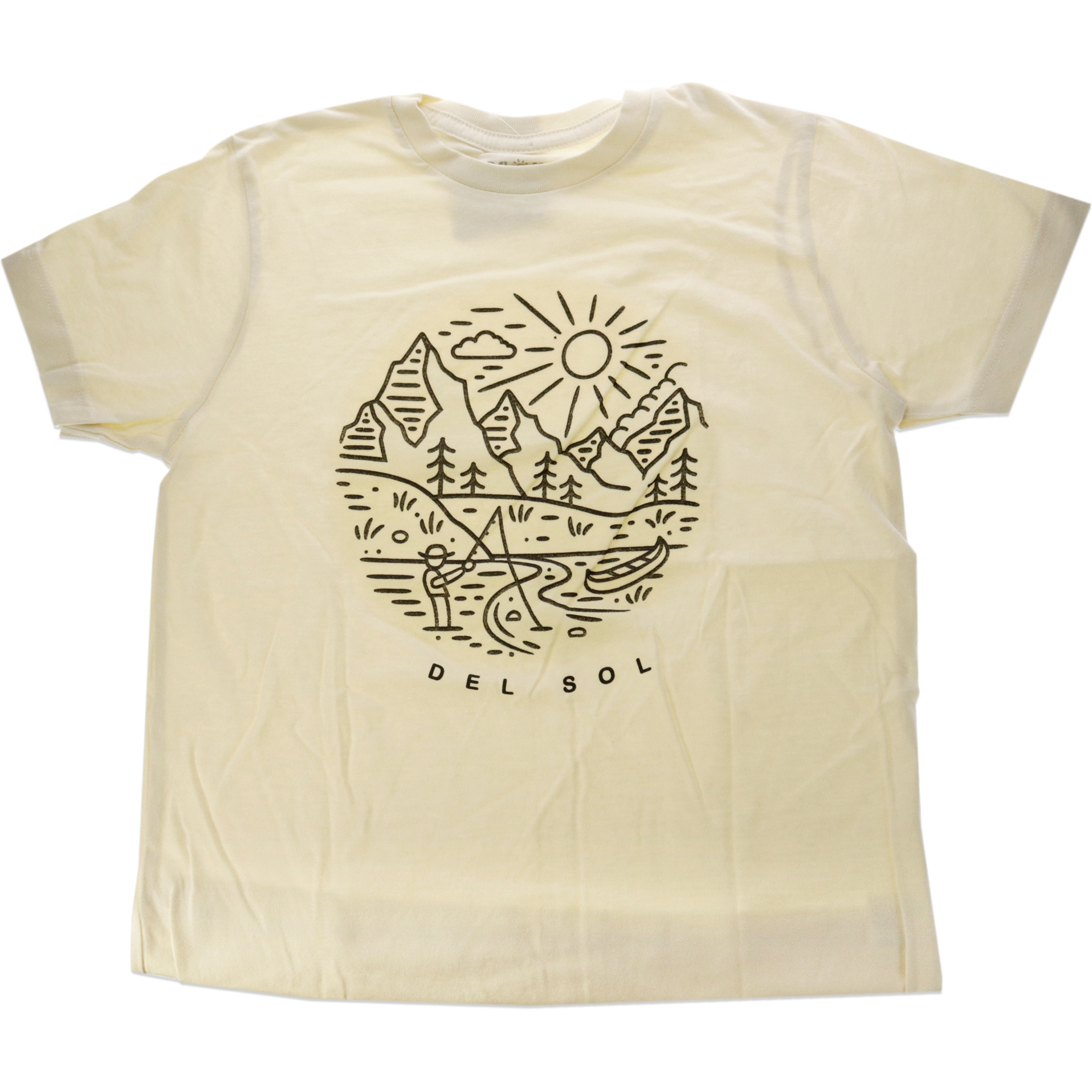 Kids Crew Tee - Fish Scene - Natural by DelSol for Kids - 1 Pc T-Shirt (YL)