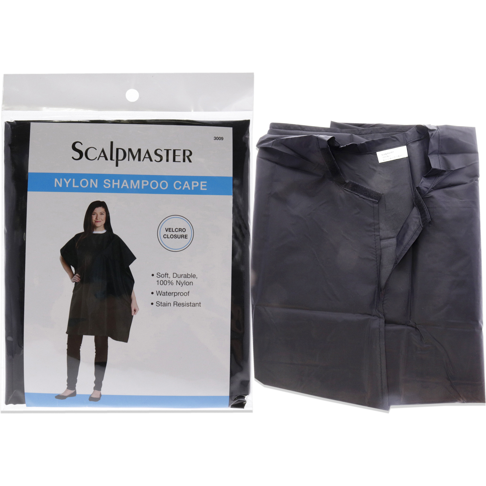 Nylon Shampoo Cape - Black by Scalpmaster for Unisex - 1 Pc Apron