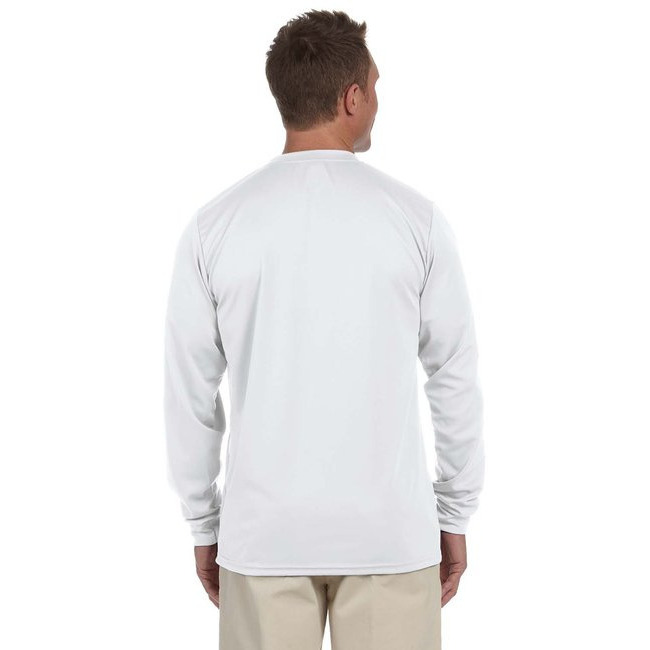 Adult Wicking Long-Sleeve T-Shirt - WHITE - L(D0102H7Y9I8)