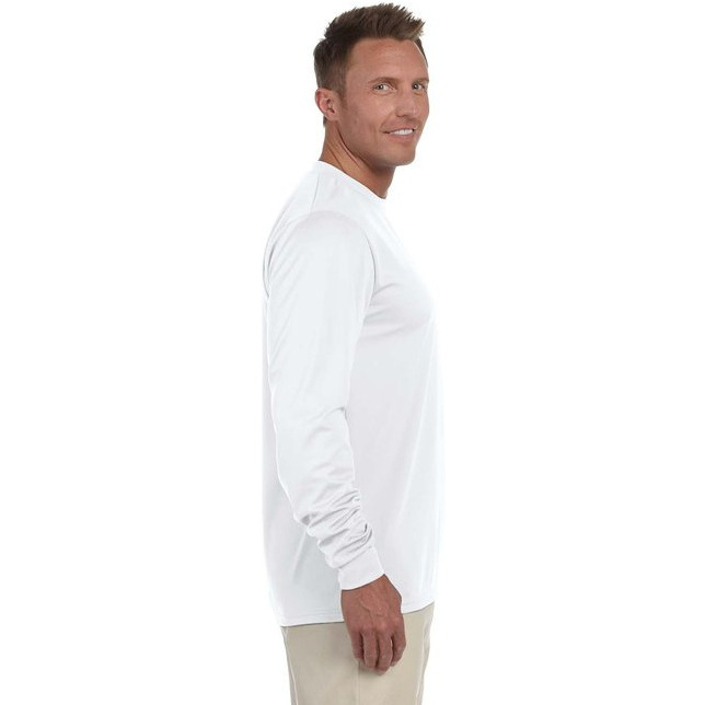 Adult Wicking Long-Sleeve T-Shirt - WHITE - L(D0102H7Y9I8)