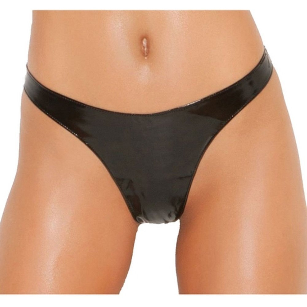 VINYL THONG BLACK O/S