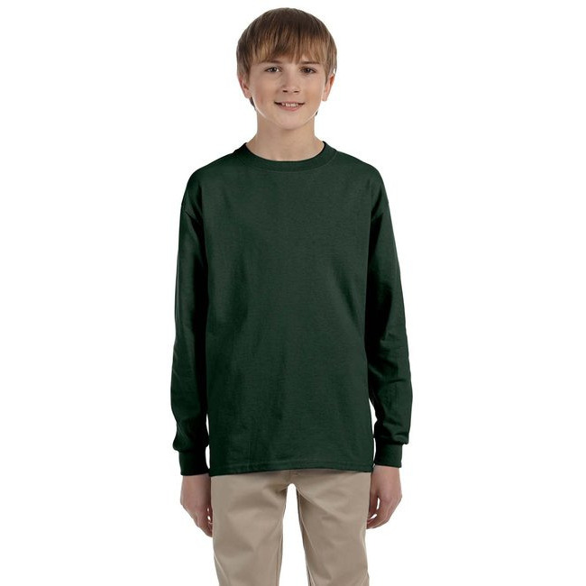 Youth DRI-POWER AcTIVE Long-Sleeve T-Shirt - FOREST gREEN - S(D0102HI3YU7)