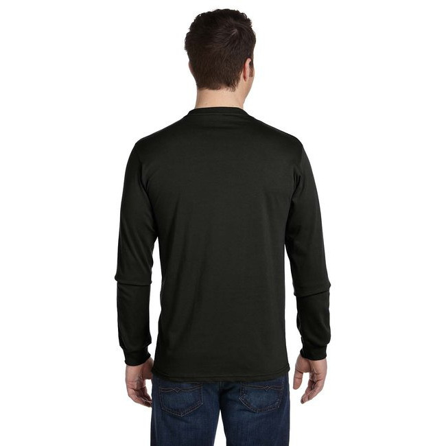 Mens 55 oz 100% Organic cotton classic Long-Sleeve T-Shirt - BLAcK - S(D0102H7ZgF6)