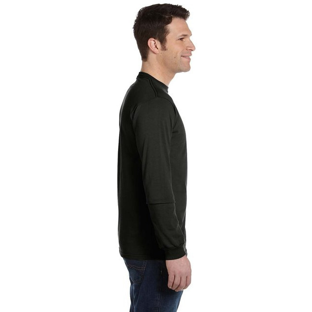 Mens 55 oz 100% Organic cotton classic Long-Sleeve T-Shirt - BLAcK - S(D0102H7ZgF6)