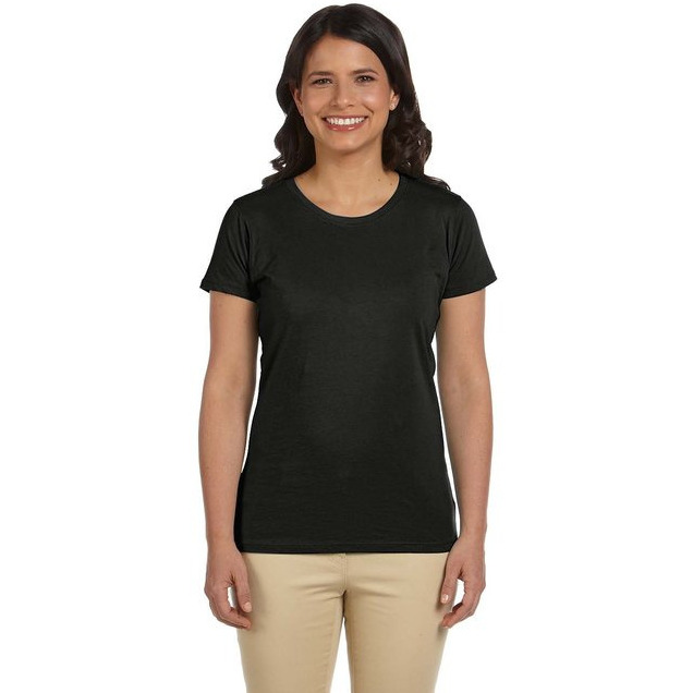 Ladies 44 oz 100% Organic cotton classic Short-Sleeve T-Shirt - BLAcK - S(D0102H7ZQ12)