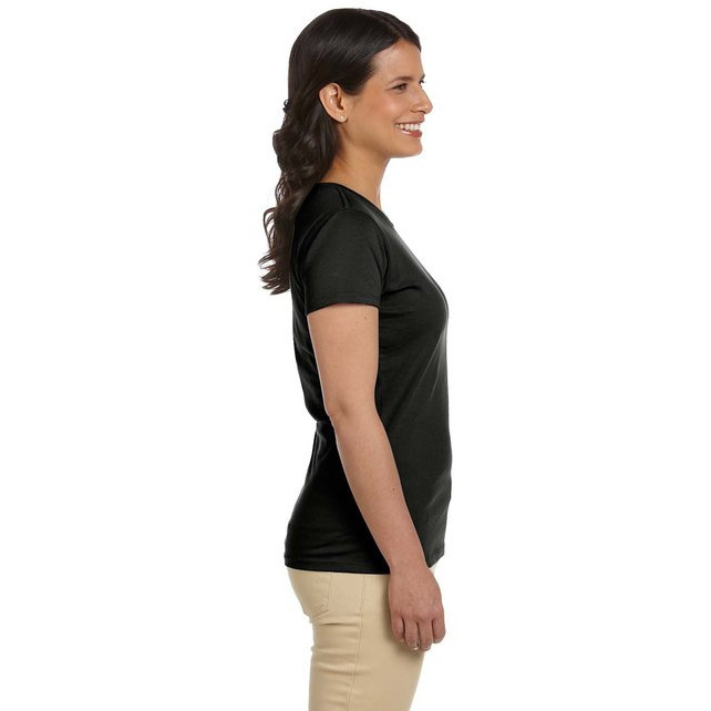 Ladies 44 oz 100% Organic cotton classic Short-Sleeve T-Shirt - BLAcK - S(D0102H7ZQ12)