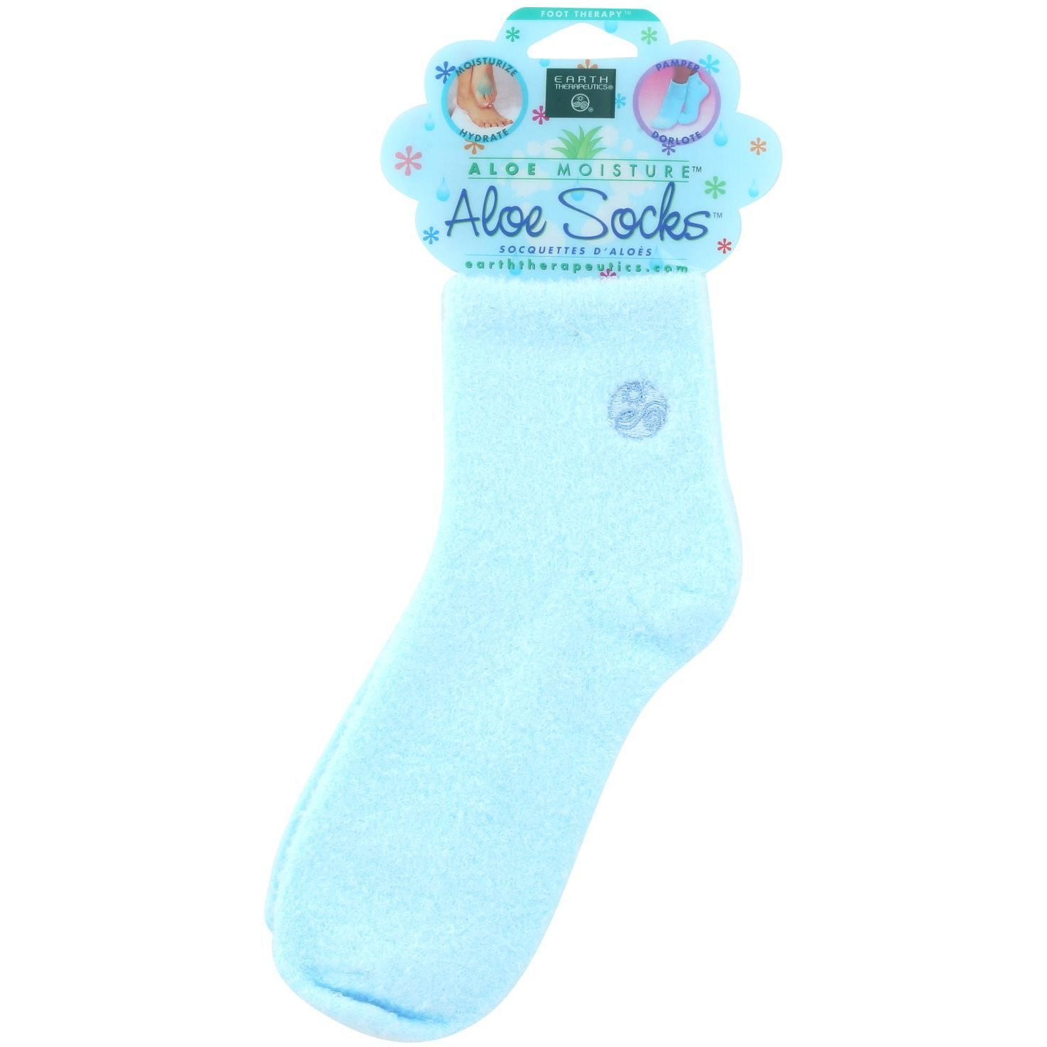 Earth Therapeutics Aloe Socks Blue - 1 Pair(D0102H5WUcX)