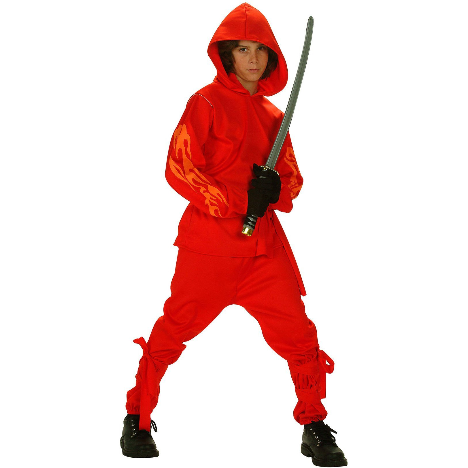 Child Flaming Ninja Red S