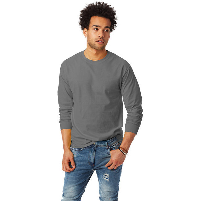 Unisex 61 oz Tagless Long-Sleeve T-Shirt - ASH - S(D0102H7KV26)