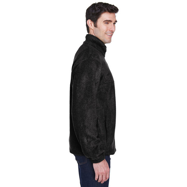 Mens 8 oz Full-Zip Fleece - BLAcK - 5XL(D0102H76F28)