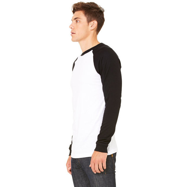 Mens Jersey Long-Sleeve Baseball T-Shirt - BABY BLUE NAVY - S(D0102H78DPP)