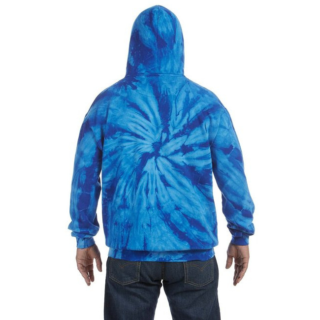 Adult Tie-Dyed Pullover Hooded Sweatshirt - SPIDER LIME - S(D0102H78NSP)