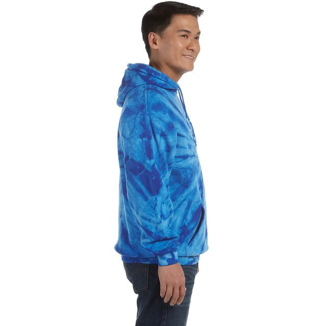 Adult Tie-Dyed Pullover Hooded Sweatshirt - SPIDER LIME - S(D0102H78NSP)