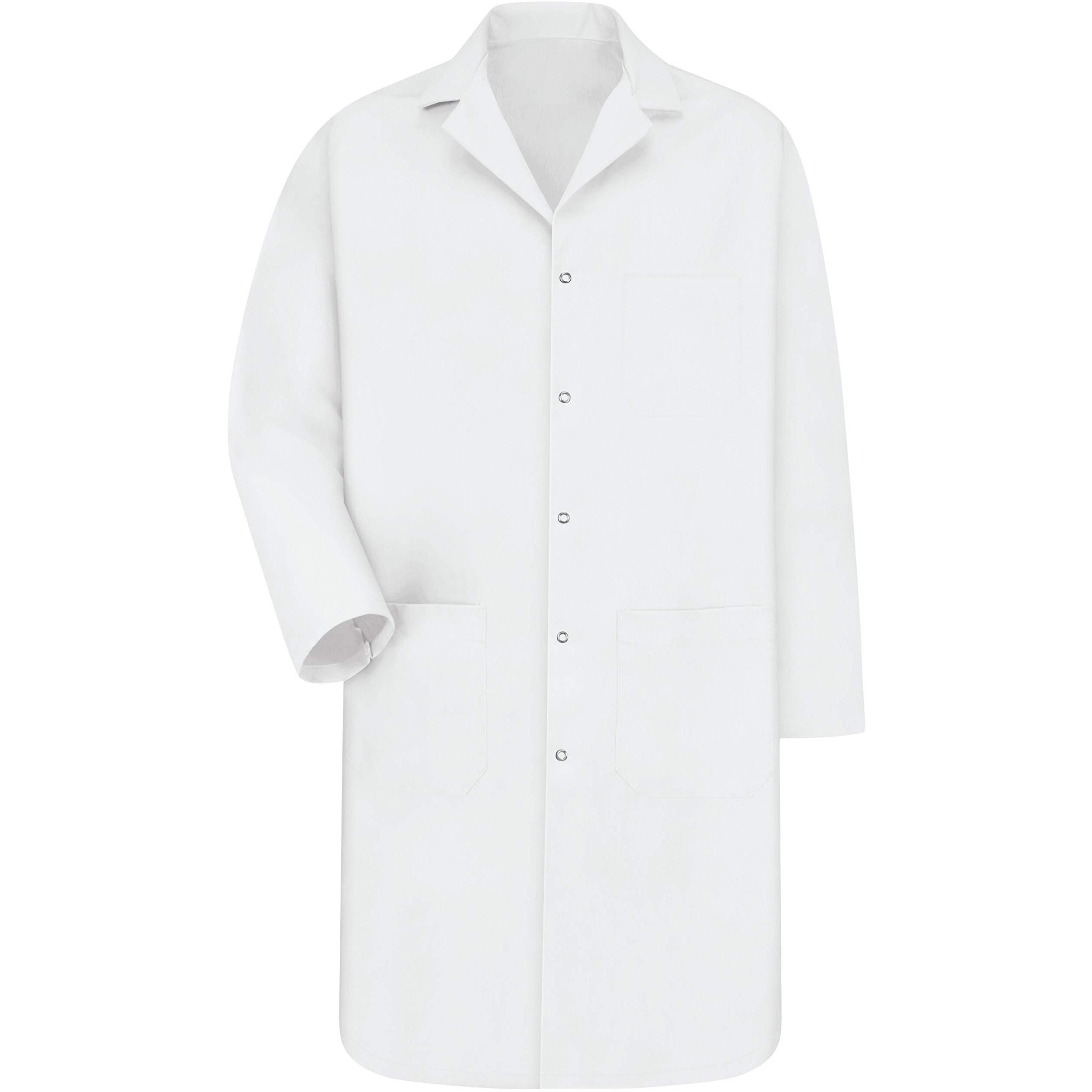Red Kap Gripper Front Lab Coat - White, L