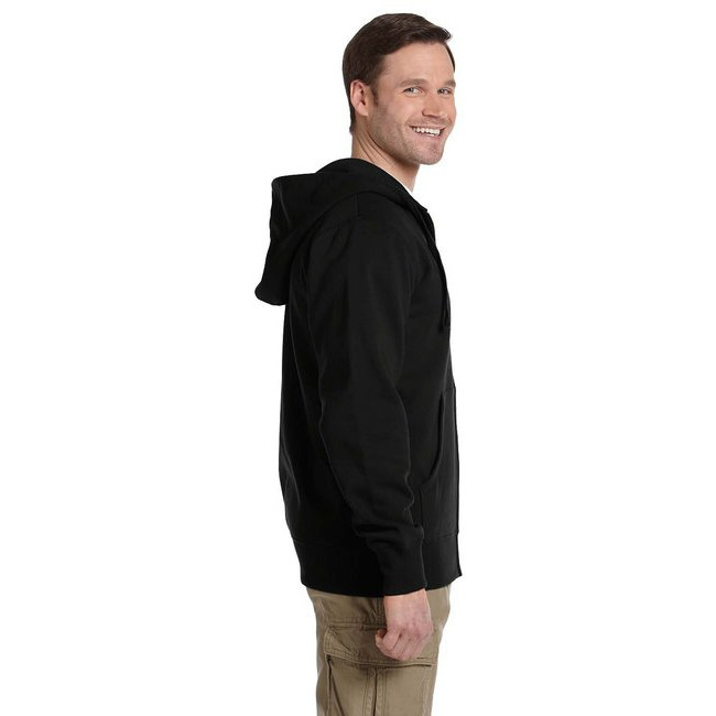 Mens OrganicRecycled Full-Zip Hooded Sweatshirt - BLAcK - 2XL(D0102H7ZgLJ)