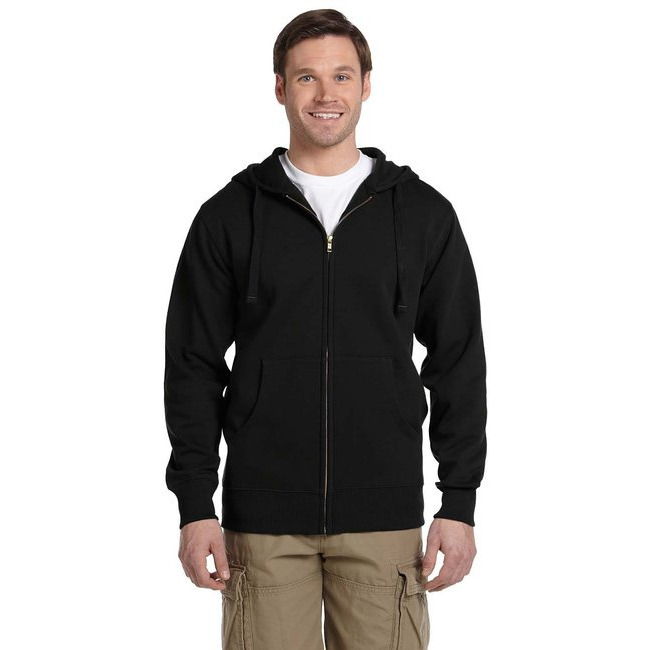 Mens OrganicRecycled Full-Zip Hooded Sweatshirt - BLAcK - 2XL(D0102H7ZgI8)