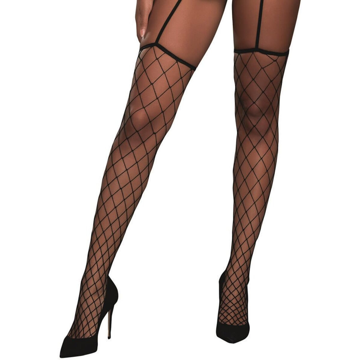 DG Opaque Fence-net Garter Dress BLK OS