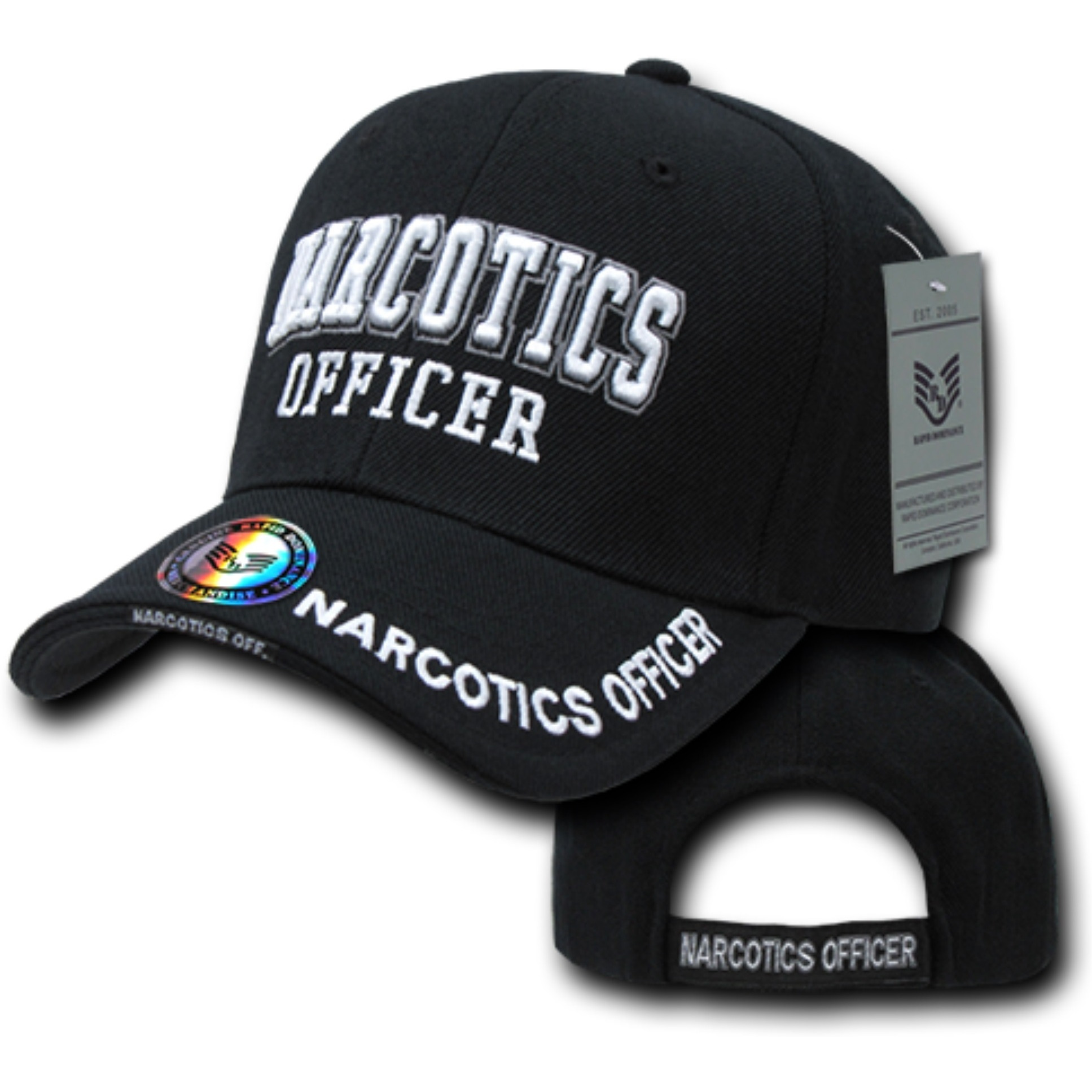 DeLuxe Law Enf. Caps, Narcotics, Black