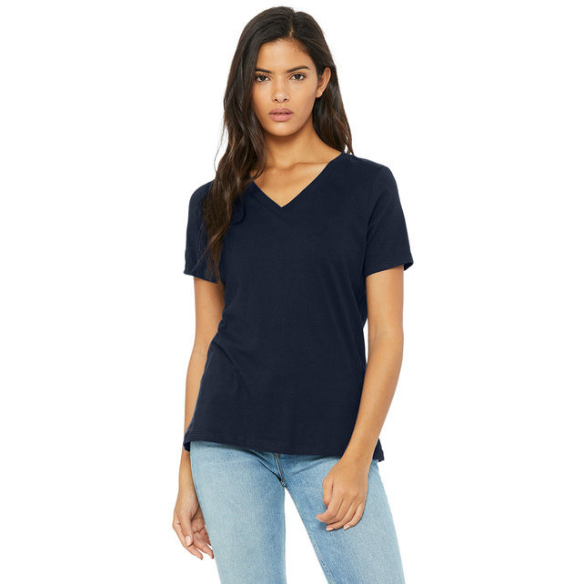 Ladies Relaxed Jersey V-Neck T-Shirt - BERRY - S(D0102H7820X)