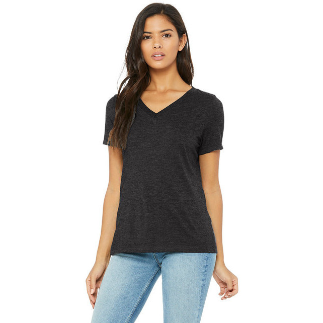 Bella + Canvas 6405CVC Ladies Relaxed Heather CVC Jersey V-Neck T-Shirt